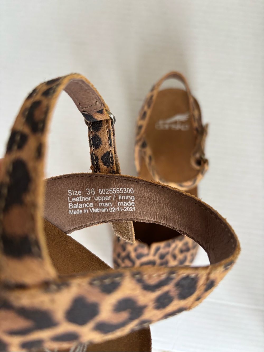Dansko Rowan Leopard Print Slingback Sandals Sz 36 US 5.5-6 - Picture 3 of 7